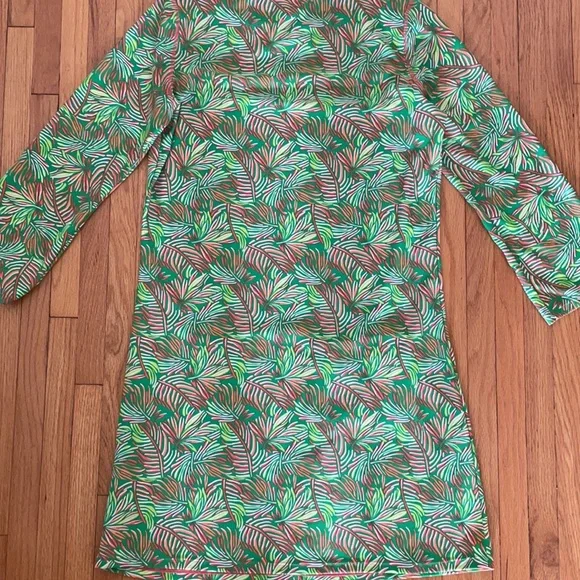 Cabana Life Orange/Green Tropical Shift Dress UPF 50 Sun Protection - Size Small - Picture 4 of 5